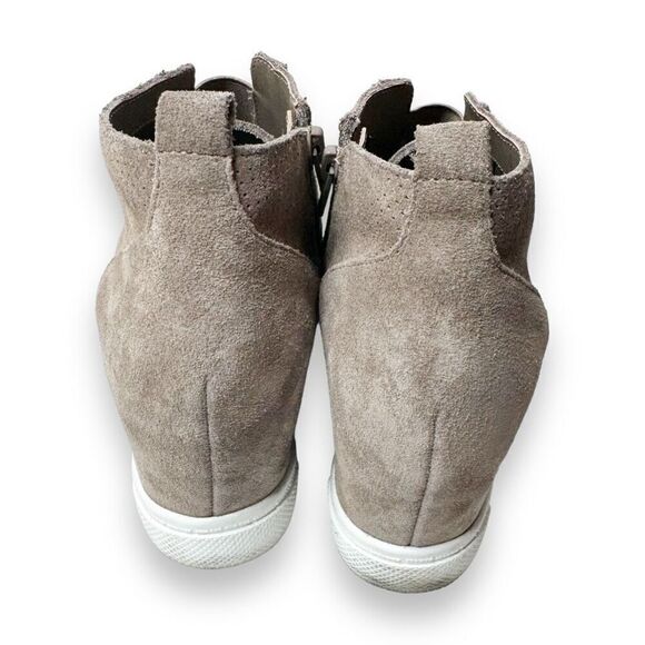 Steve Madden Wavery Hidden Wedge Taupe Suede Leather Sneaker Women’s Size 9.5 - Picture 6 of 8